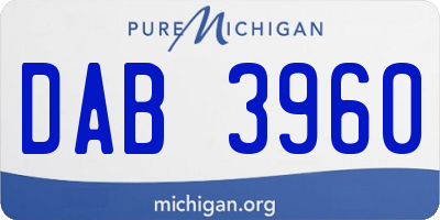 MI license plate DAB3960