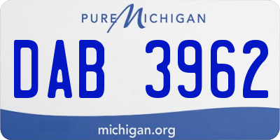 MI license plate DAB3962