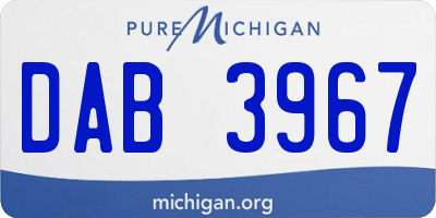 MI license plate DAB3967