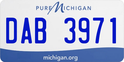 MI license plate DAB3971