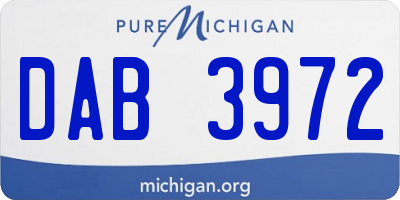 MI license plate DAB3972