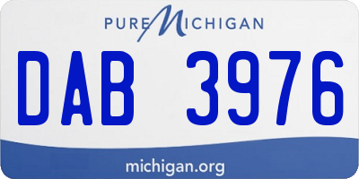 MI license plate DAB3976