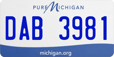 MI license plate DAB3981