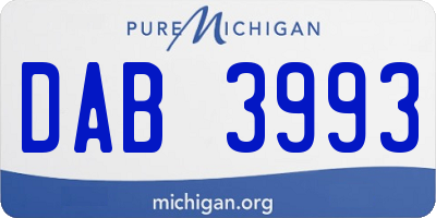 MI license plate DAB3993