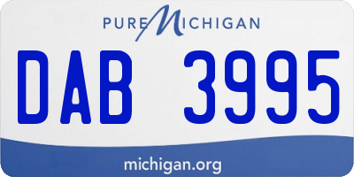 MI license plate DAB3995