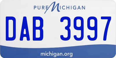 MI license plate DAB3997