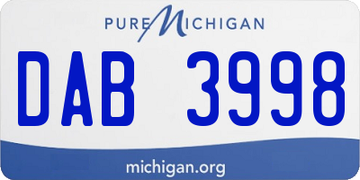 MI license plate DAB3998