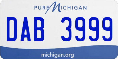 MI license plate DAB3999