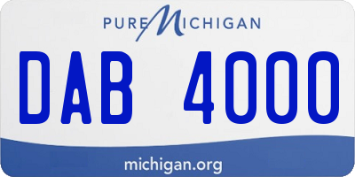 MI license plate DAB4000