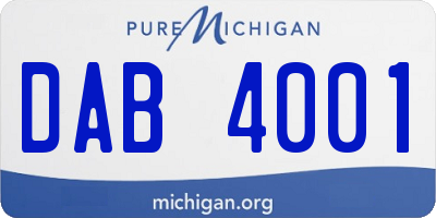 MI license plate DAB4001