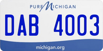 MI license plate DAB4003