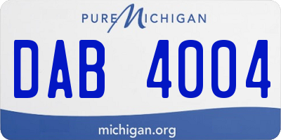 MI license plate DAB4004
