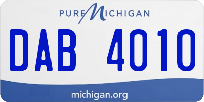 MI license plate DAB4010