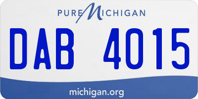 MI license plate DAB4015