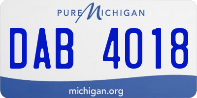 MI license plate DAB4018