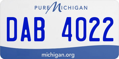 MI license plate DAB4022