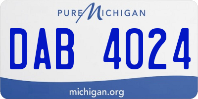 MI license plate DAB4024