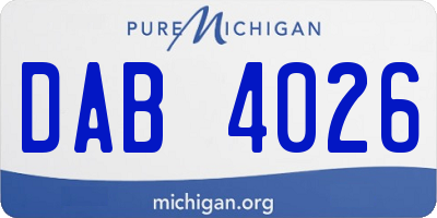 MI license plate DAB4026