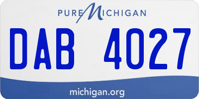 MI license plate DAB4027