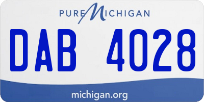 MI license plate DAB4028