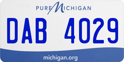 MI license plate DAB4029