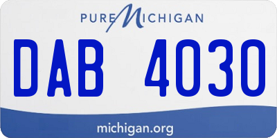 MI license plate DAB4030