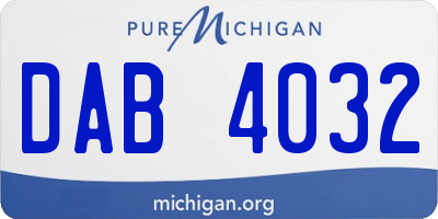 MI license plate DAB4032