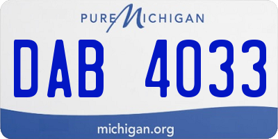 MI license plate DAB4033