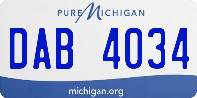 MI license plate DAB4034