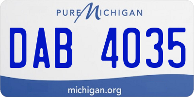 MI license plate DAB4035