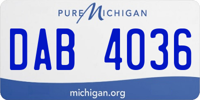 MI license plate DAB4036