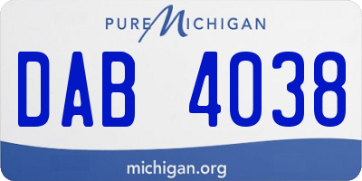 MI license plate DAB4038