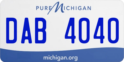 MI license plate DAB4040