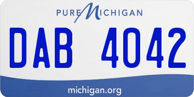 MI license plate DAB4042