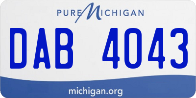 MI license plate DAB4043