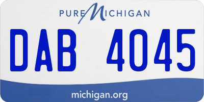 MI license plate DAB4045