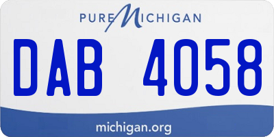 MI license plate DAB4058