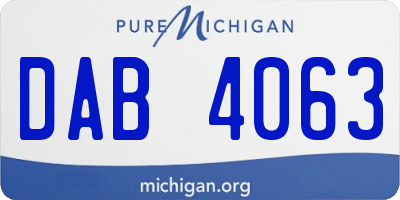 MI license plate DAB4063