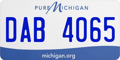 MI license plate DAB4065