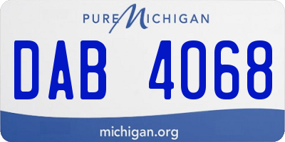MI license plate DAB4068