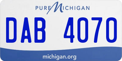 MI license plate DAB4070