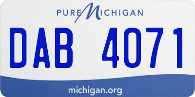 MI license plate DAB4071