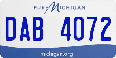 MI license plate DAB4072