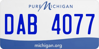 MI license plate DAB4077