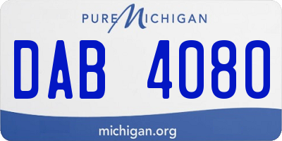 MI license plate DAB4080
