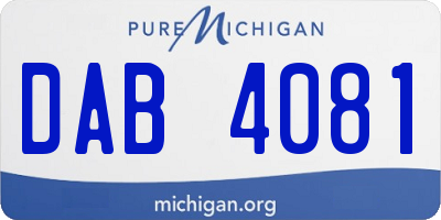 MI license plate DAB4081