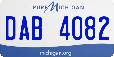 MI license plate DAB4082