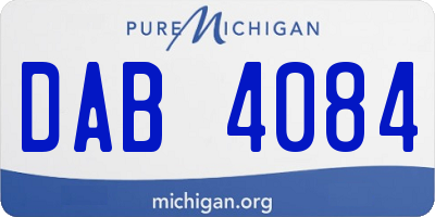 MI license plate DAB4084