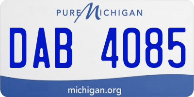 MI license plate DAB4085