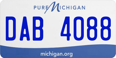 MI license plate DAB4088